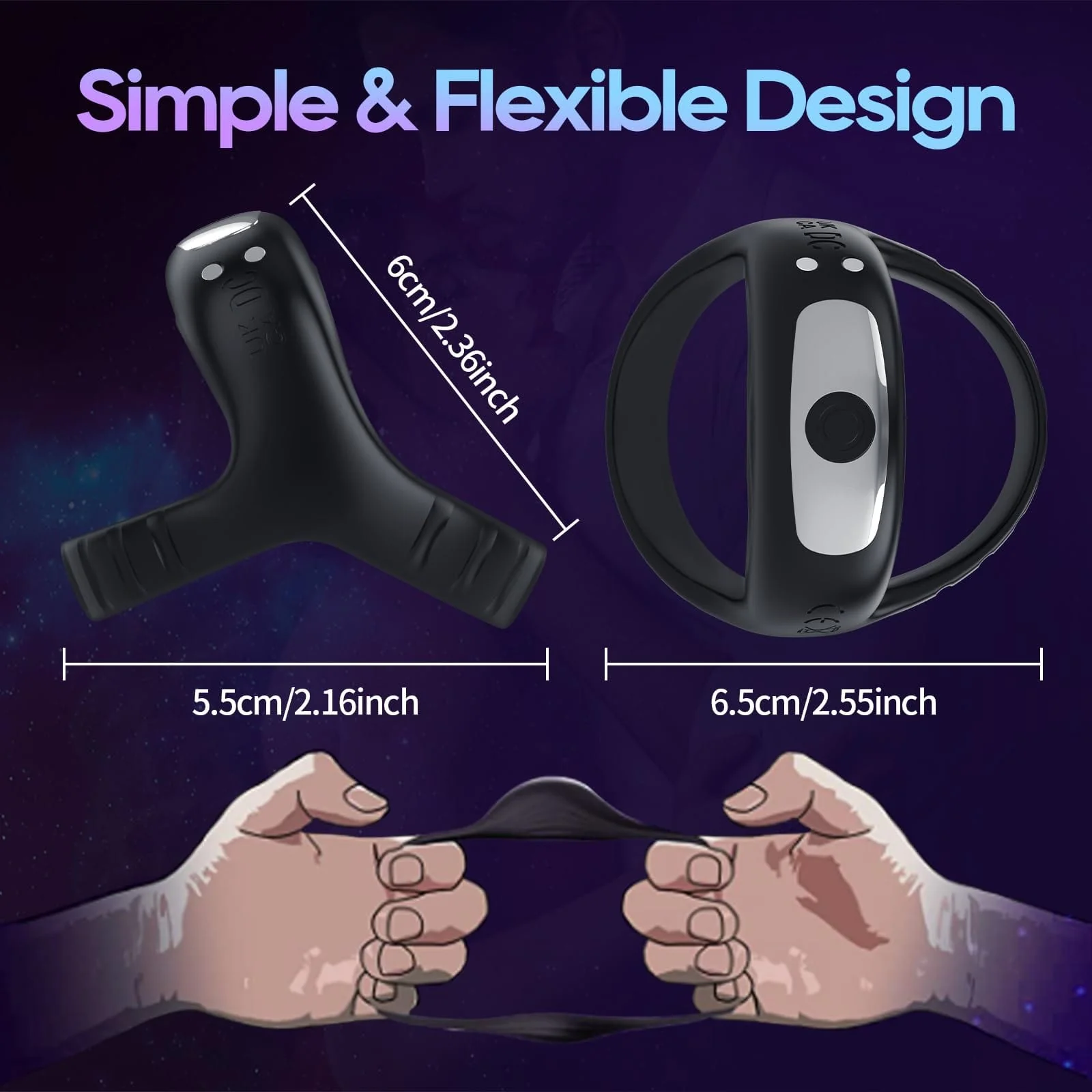 Vibrating Cock Ring with APP, Triangular Penis Ring with 10 Vibration Modes - Image 3