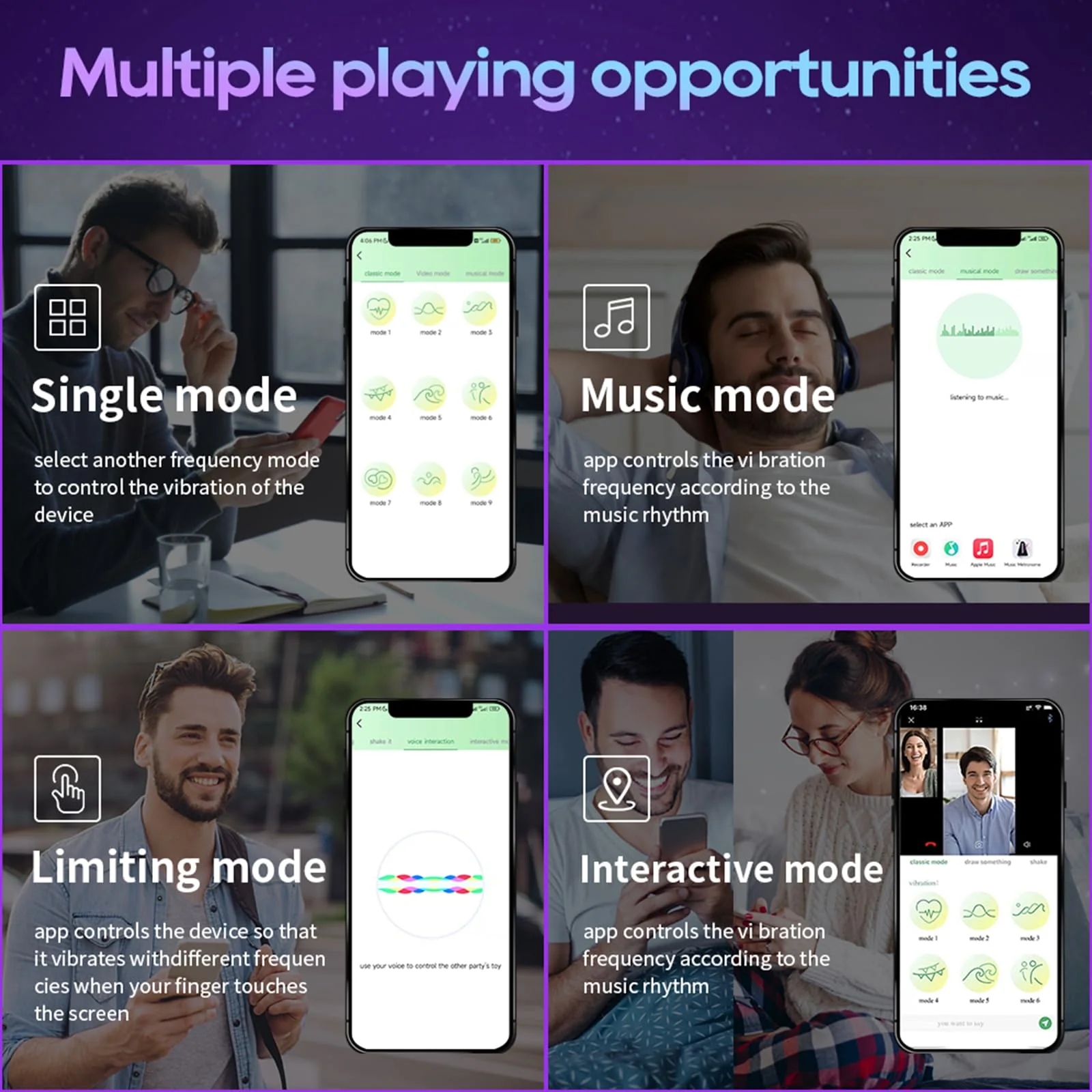 Vibrating Cock Ring with APP, Triangular Penis Ring with 10 Vibration Modes - Image 7
