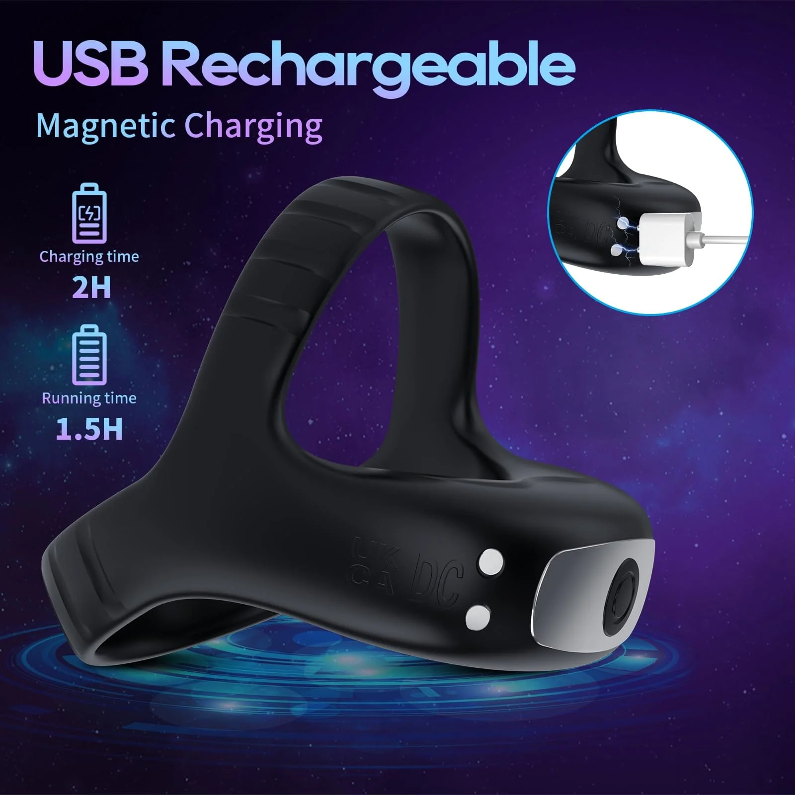 Vibrating Cock Ring with APP, Triangular Penis Ring with 10 Vibration Modes - Image 8