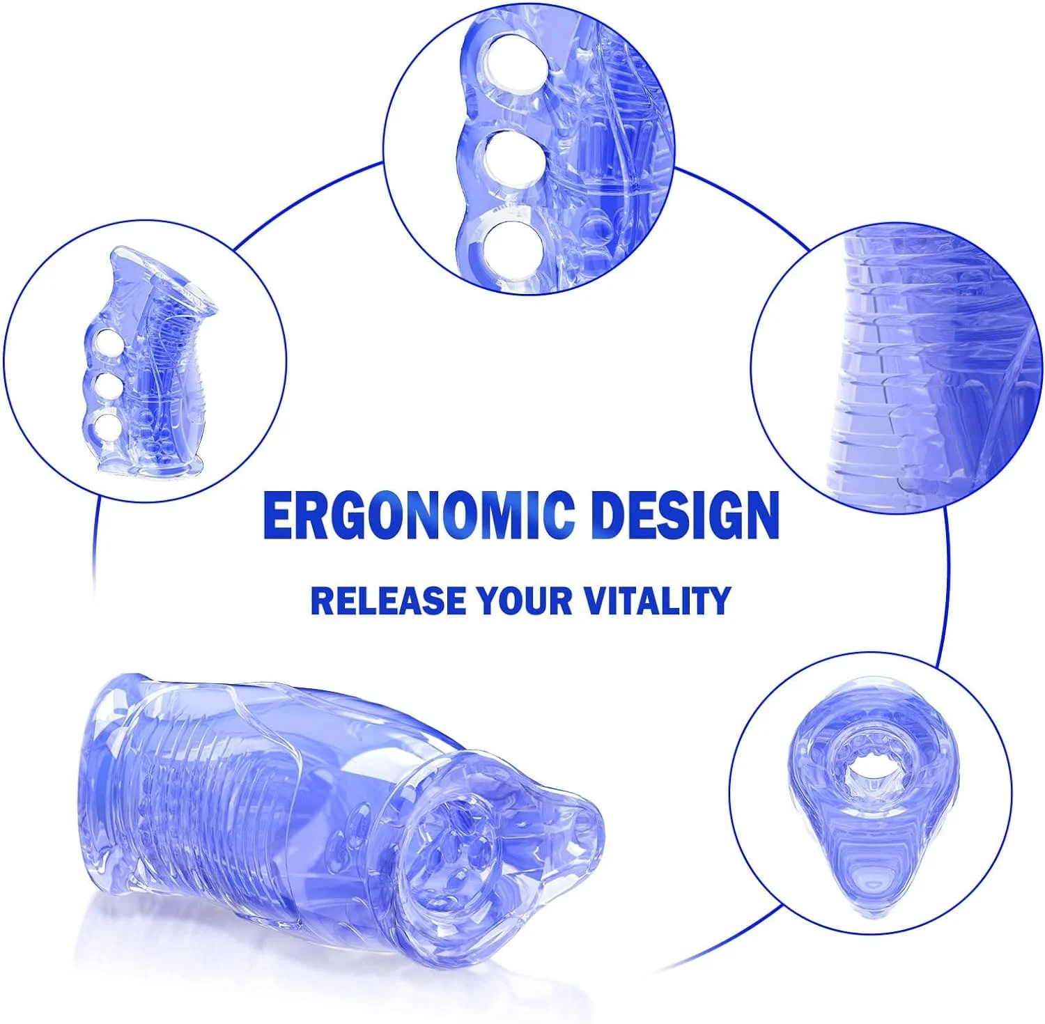 Manual Open-Ended Sleeve Blowjob Male Stroker for Men Masturbation - Image 5