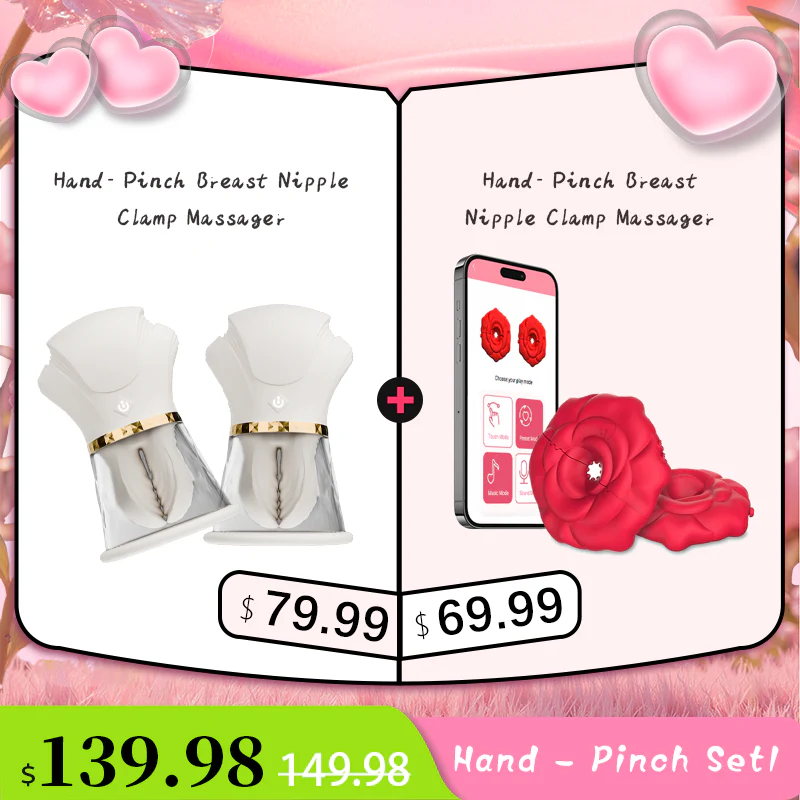 MizzZee Rose 9 Vibrations Nipple Clamps with Chain Necklace - Image 9