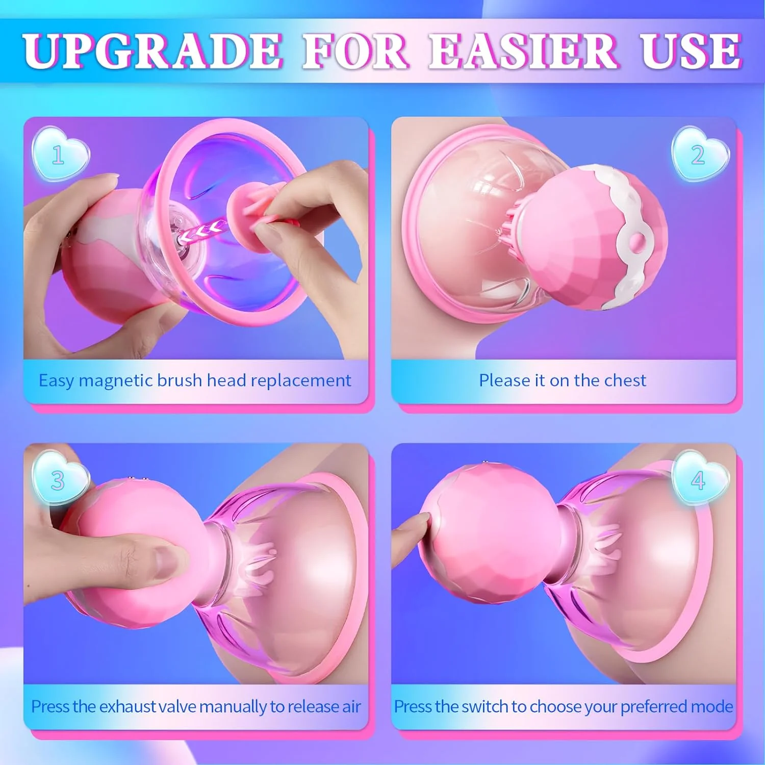 Nipple Rotation Vibrator Breast Suckers Massager for Women (A Pair) - Image 7