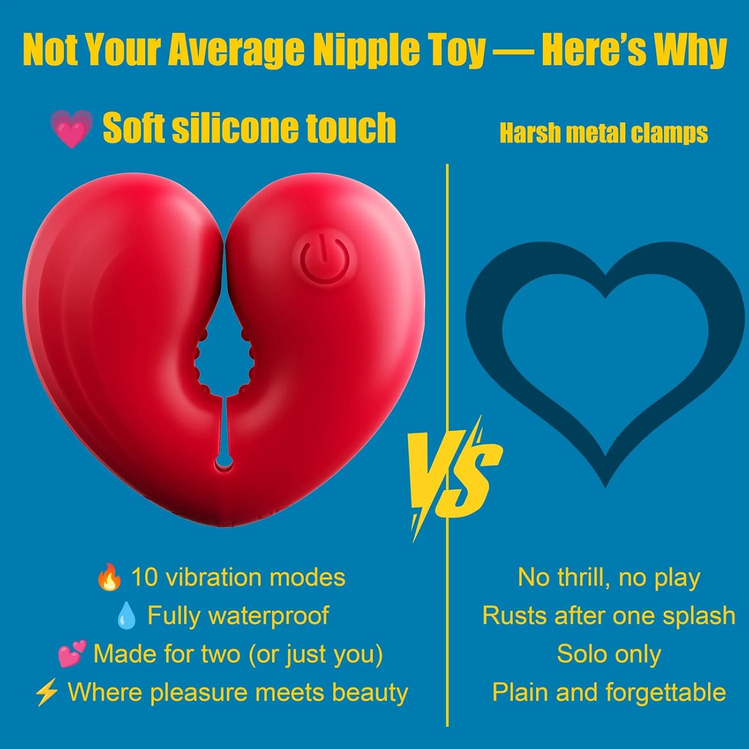 Heart-shaped Vibrating Nipple Clamps - Image 4