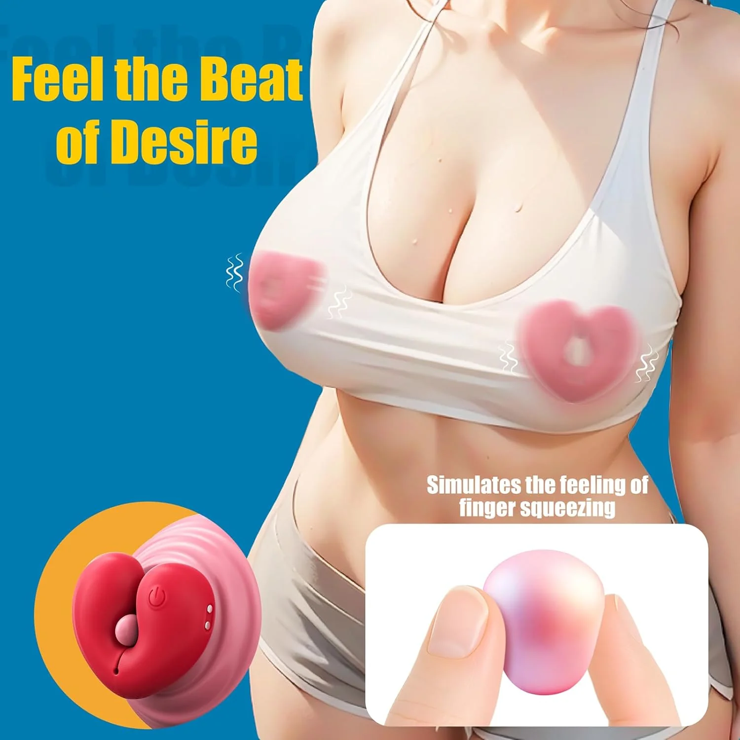 Heart-shaped Vibrating Nipple Clamps - Image 8