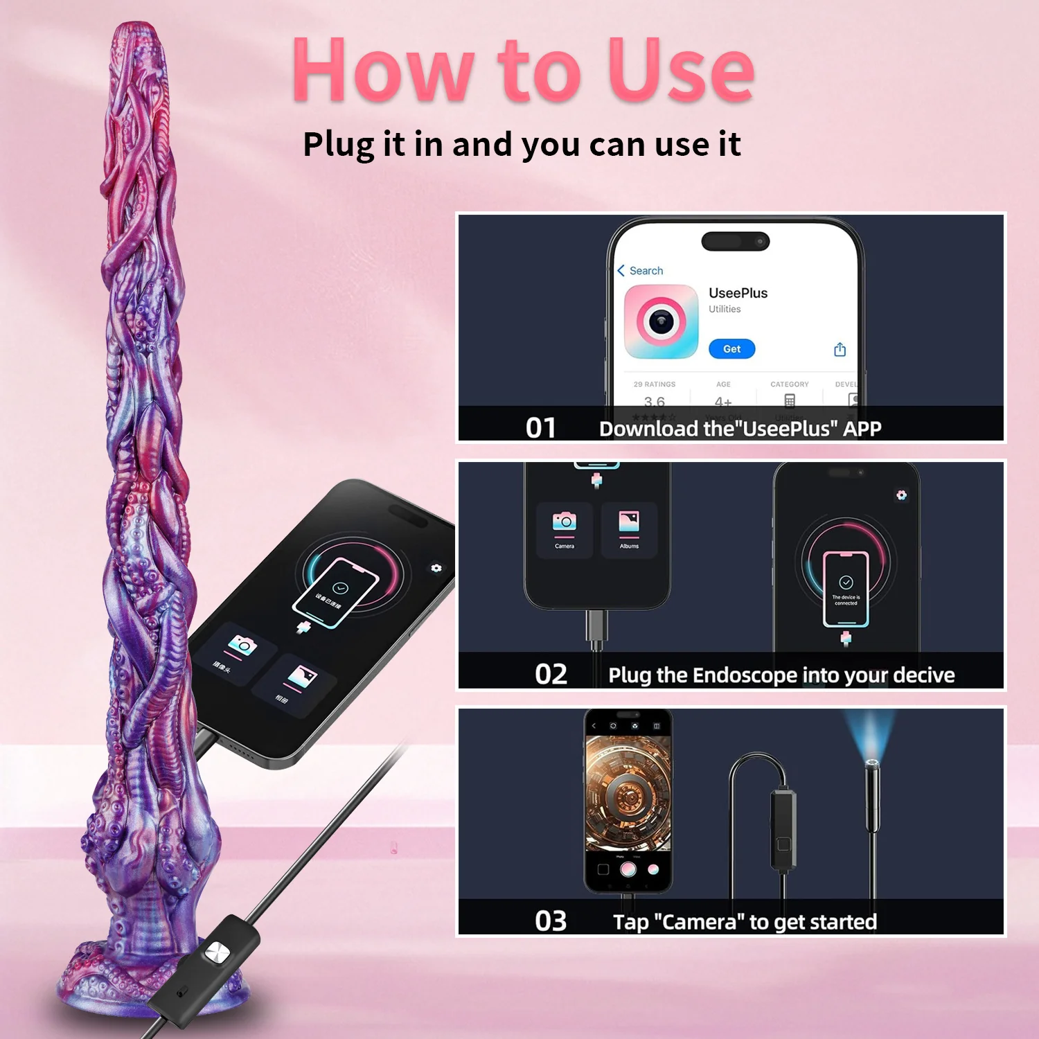 Octopus Smart Endoscopic / Squirting Monster Dildo Anal Plug - Image 5