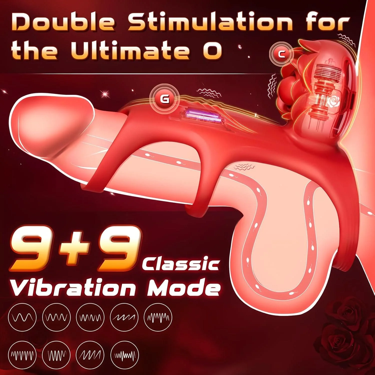 Vibrating Penis Ring Clitoral Vibratorwith 9 Vibration Modes App Remote Control - Image 3