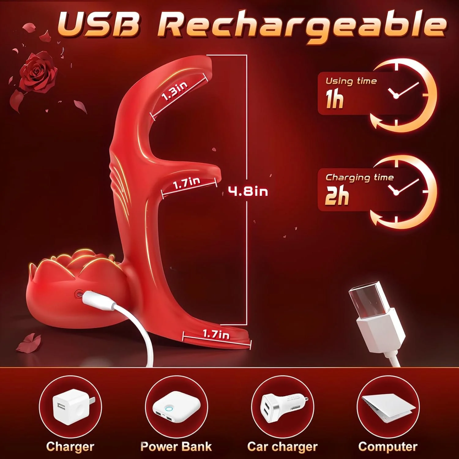 Vibrating Penis Ring Clitoral Vibratorwith 9 Vibration Modes App Remote Control - Image 7