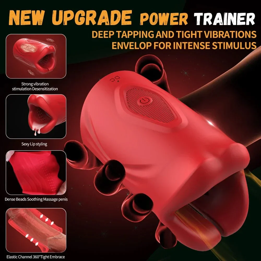 Penis Vibrator 2 in 1 APP Controlled Male Masturbator 9 Modes Lips Wrapping Waterproof - Image 3