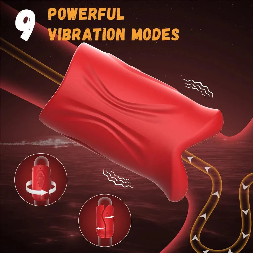 Penis Vibrator 2 in 1 APP Controlled Male Masturbator 9 Modes Lips Wrapping Waterproof - Image 5