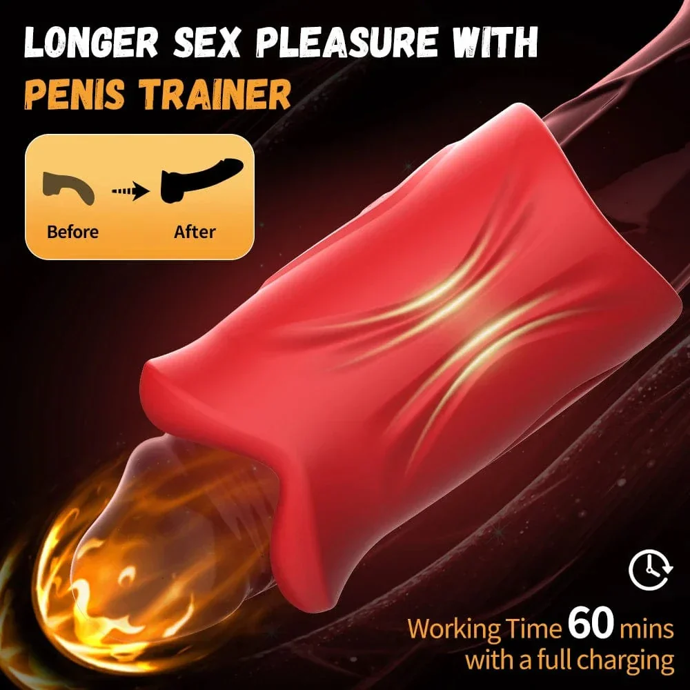 Penis Vibrator 2 in 1 APP Controlled Male Masturbator 9 Modes Lips Wrapping Waterproof - Image 8