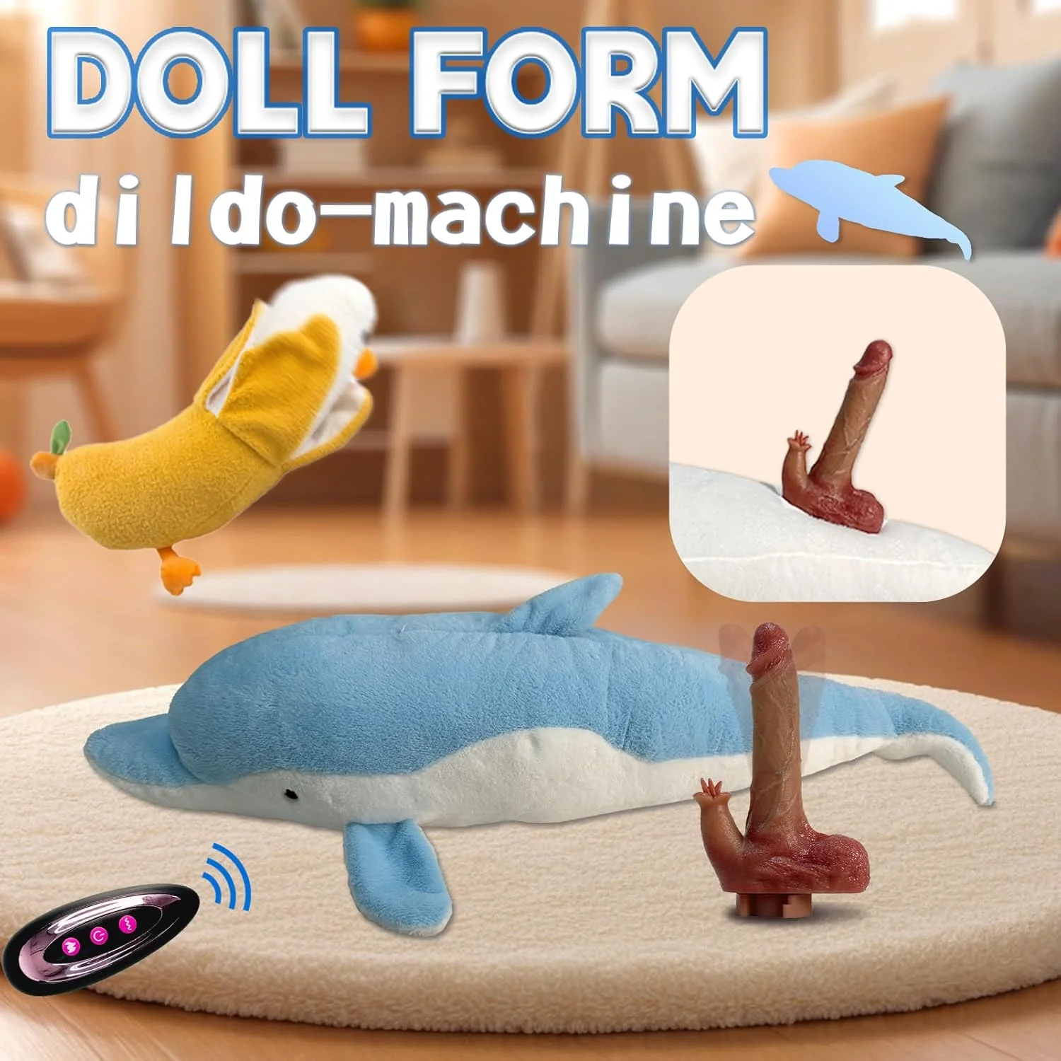 Plush Dildo Machine Thrusting Licking Dildo Machine Sex Toy With Remote Control - Image 3