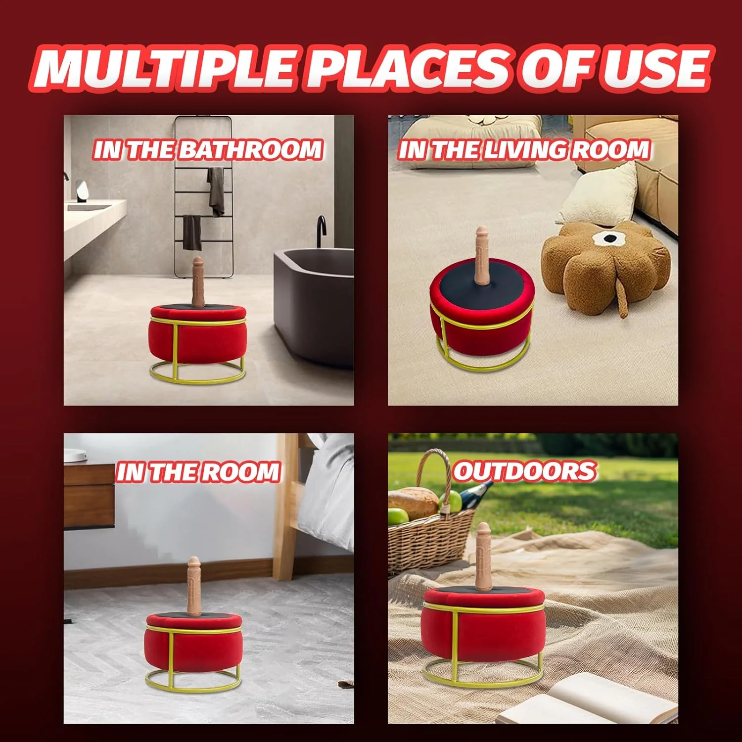 Red Seat Dildo Machine Chair Massage Seat - Image 12