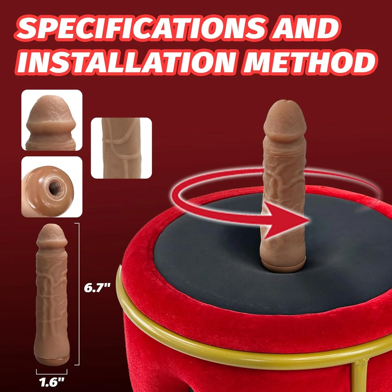 Red Seat Dildo Machine Chair Massage Seat - Image 13