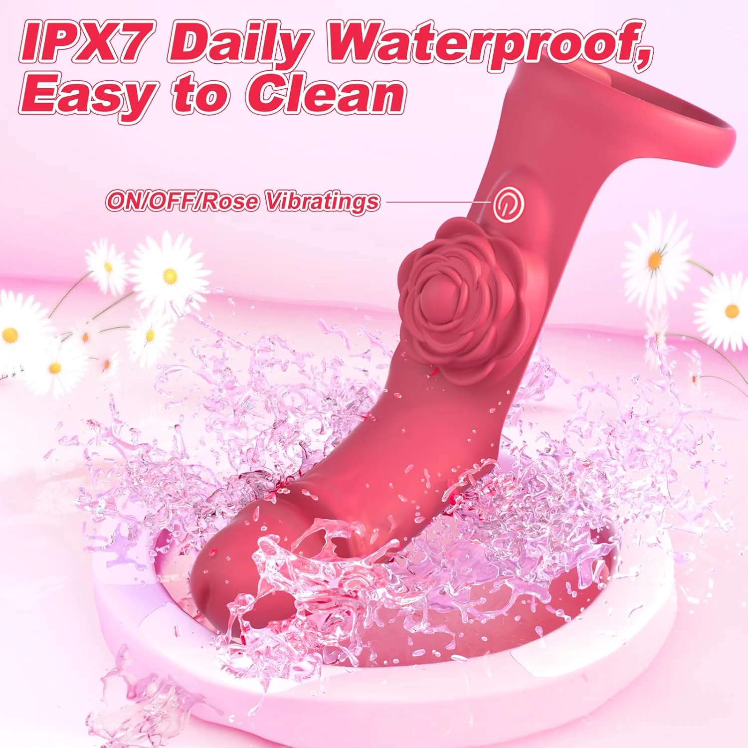 Rose Finger Vibrator 2 in 1 Finger Vibrator 9 Modes G - Spot Stimulation Waterproof - Image 5