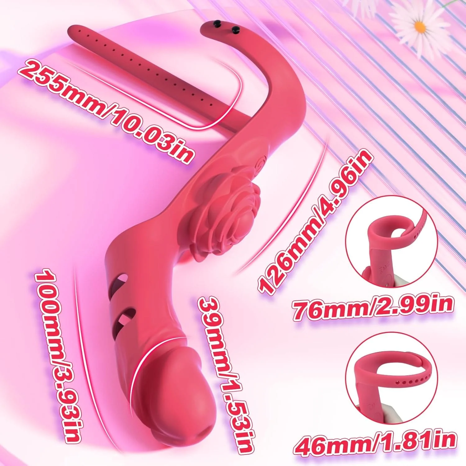 Rose Finger Vibrator 2 in 1 Finger Vibrator 9 Modes G - Spot Stimulation Waterproof - Image 6