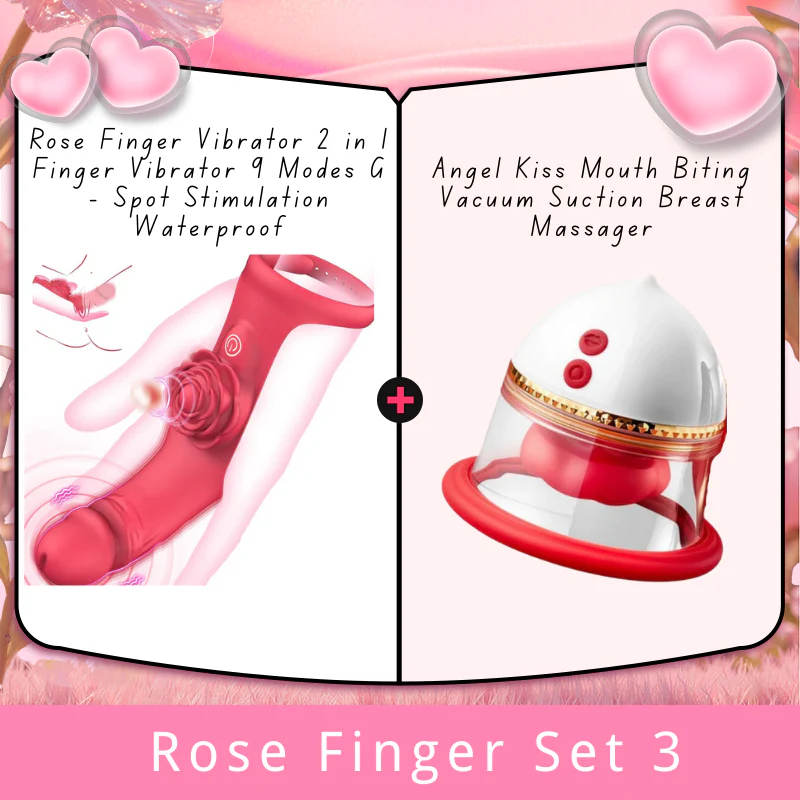 Rose Finger Vibrator 2 in 1 Finger Vibrator 9 Modes G - Spot Stimulation Waterproof - Image 7