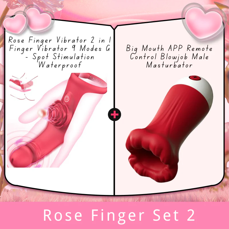 Rose Finger Vibrator 2 in 1 Finger Vibrator 9 Modes G - Spot Stimulation Waterproof - Image 8
