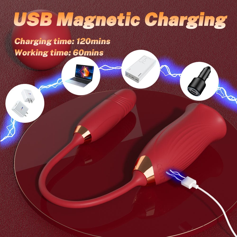 Rose Muncher Rose Kiss Tongue Vibrator With Thrusting Dildo Vibrator - Image 3