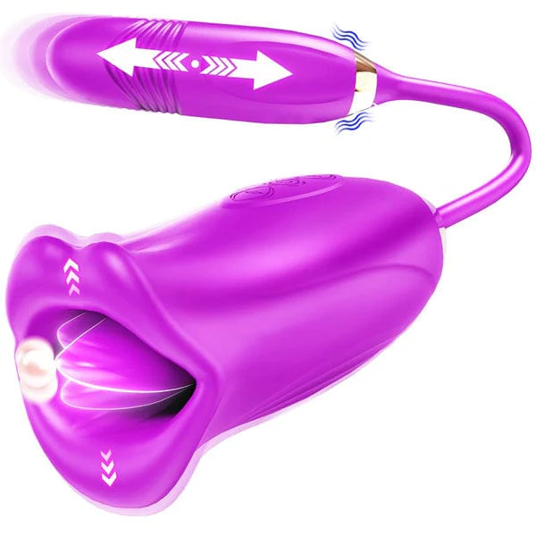 Rose Muncher Rose Kiss Tongue Vibrator With Thrusting Dildo Vibrator - Image 6