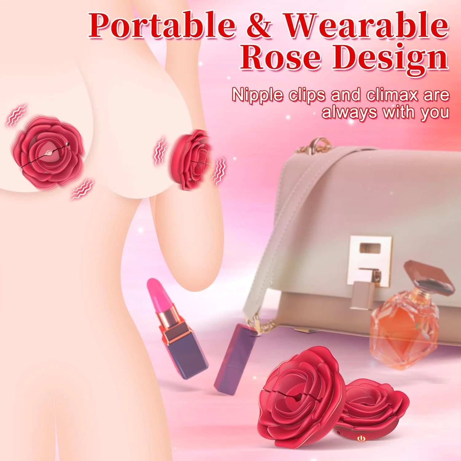 Rose Nipple Clamps Vibrator Sex Toys Remote Control Sex Toy - Image 6