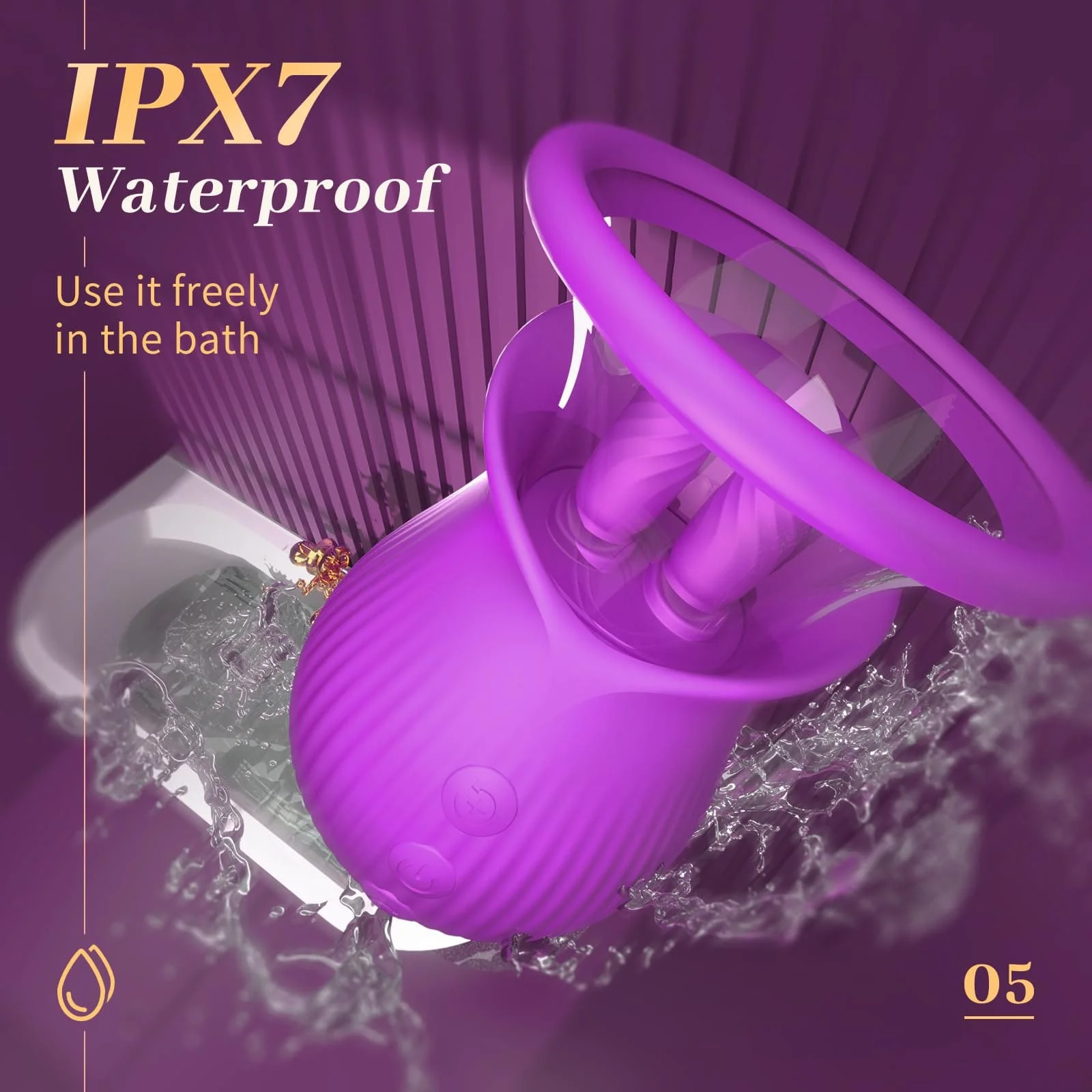 Rose Romeo - 3in1 Rose Sex Toy with 2 Suction Cups Adult Toys Female Clitoral Nipple Vibrators with 10 Licking Sucking Vibrating - Image 22