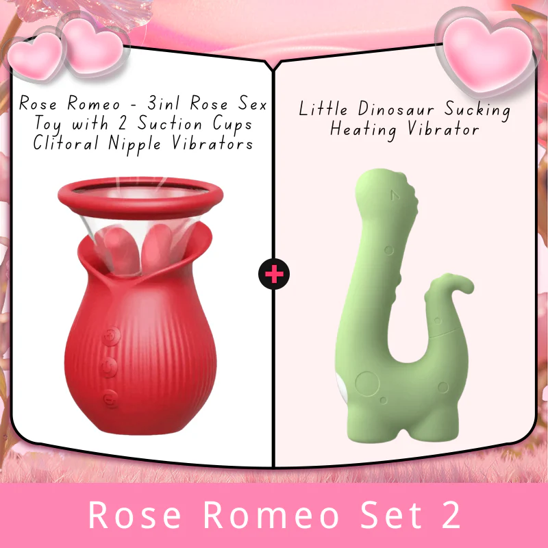Rose Romeo - 3in1 Rose Sex Toy with 2 Suction Cups Adult Toys Female Clitoral Nipple Vibrators with 10 Licking Sucking Vibrating - Image 28