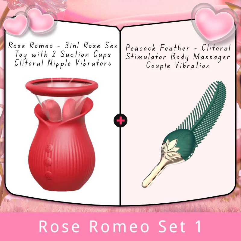 Rose Romeo - 3in1 Rose Sex Toy with 2 Suction Cups Adult Toys Female Clitoral Nipple Vibrators with 10 Licking Sucking Vibrating - Image 29