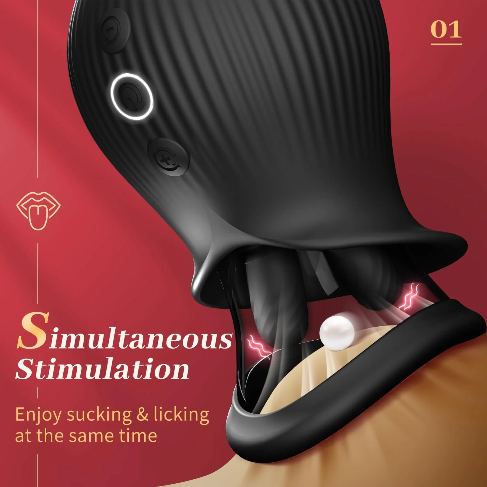 Rose Romeo - 3in1 Rose Sex Toy with 2 Suction Cups Adult Toys Female Clitoral Nipple Vibrators with 10 Licking Sucking Vibrating - Image 9