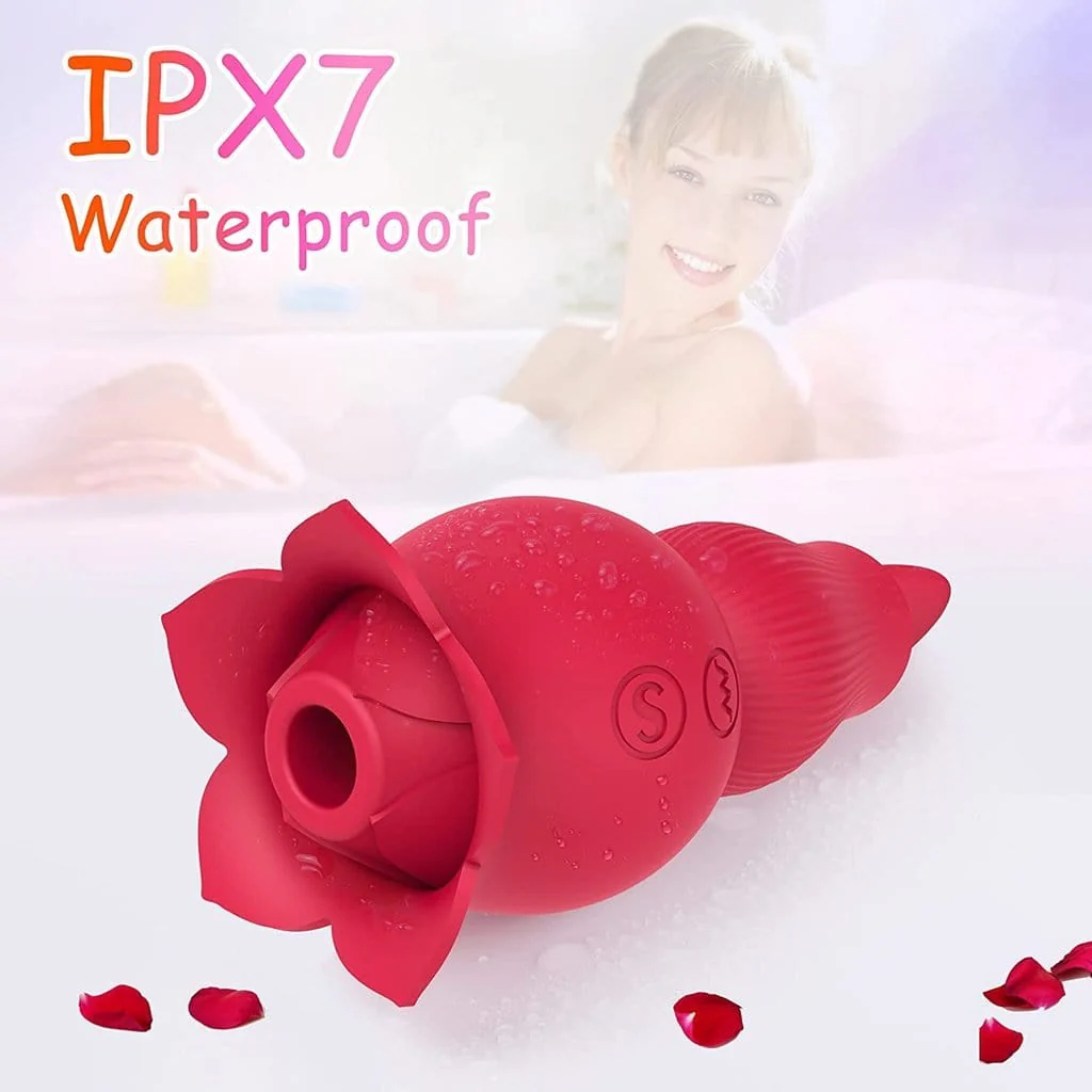 Rose Sucking and Tongue Vibrator 2 in 1 Rose Toy - Image 8