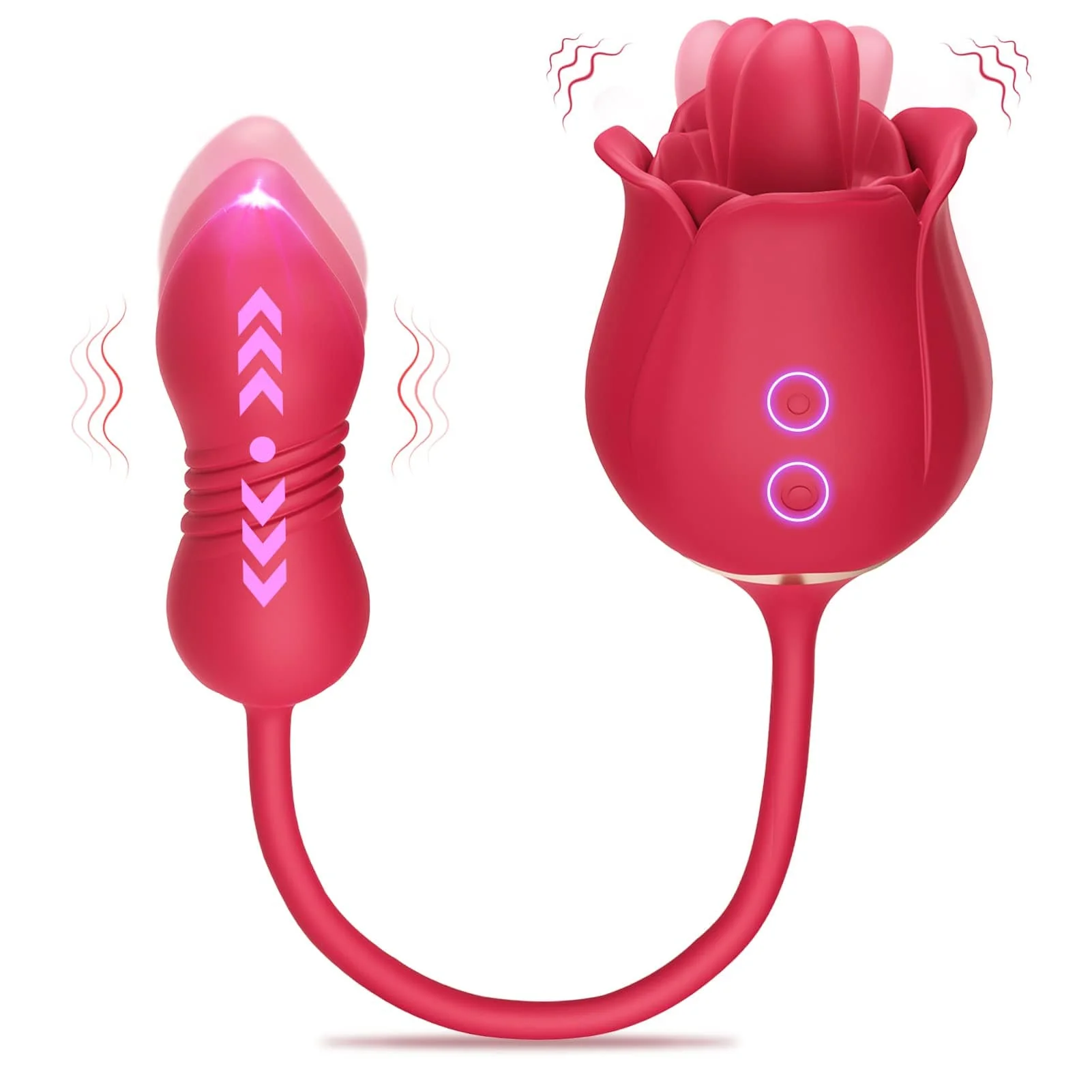 Rose Toy Vibrator Female Telescopic Egg Jumping  Tongue Licker Sex Toys - Image 8