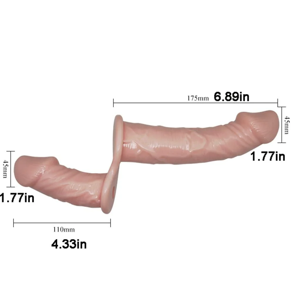 Vibrating Strap On Dildo Vibrator Double Dong with Adjustable Harness - Image 4