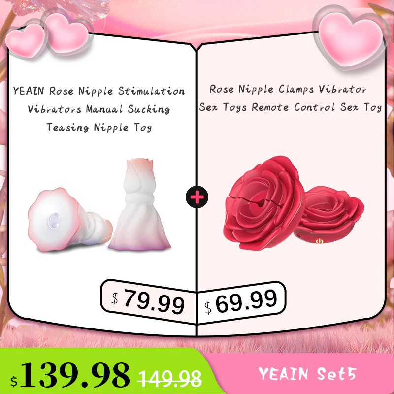 YEAIN Rose Nipple Stimulation Vibrators Manual Sucking Teasing Nipple Toy (A Pair) - Image 13
