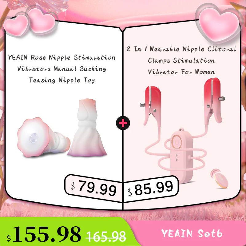 YEAIN Rose Nipple Stimulation Vibrators Manual Sucking Teasing Nipple Toy (A Pair) - Image 14