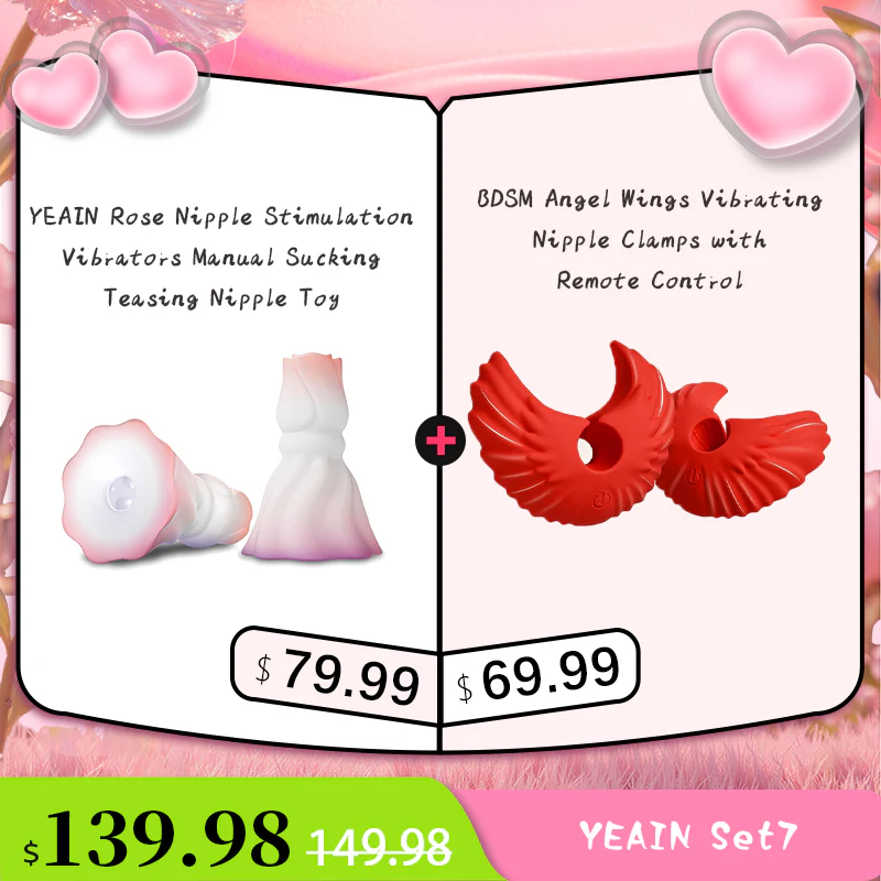 YEAIN Rose Nipple Stimulation Vibrators Manual Sucking Teasing Nipple Toy (A Pair) - Image 15